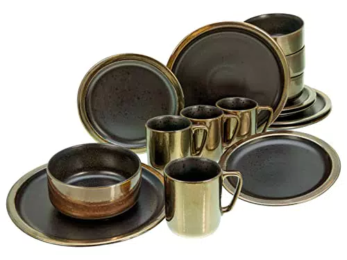CreaTable, 23592, Serie MODERN INDUSTRIAL, schwarz, Geschirrset