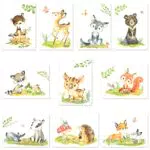 CreativeRobin 10er Poster-Set Waldtiere Kinderzimmer I Babyzimmer Deko