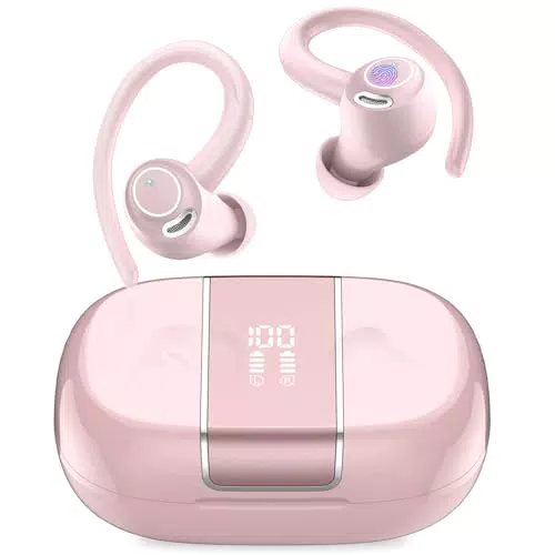 Csasan Bluetooth Kopfhörer Sport, Kopfhörer Kabellos Bluetooth 5.3 mit Ohrhaken