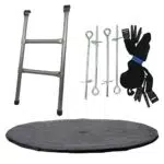 CZON SPORTS Unisex-Youth Leiter + Sauberkeitsabdeckung + Verankerungsset für Trampoline