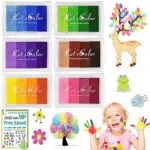 DazSpirit Stempelkissen Set, 6 Farben Stempel Fingerfarben Kinder Ungiftig Abwaschbar