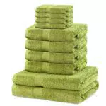 DecoKing 10er Set Baumwolle Qualität 525g/m 4 Gästehandtücher 30x50 cm 4 Handtücher 50x100 cm und 2 Badetücher 70x140 cm seladongrün grün saugfähig Marina