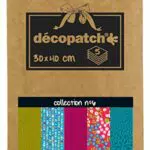 Decopatch DP006O Packung Décopocket mit 5 Papierbogen 1 Pack farbig sortiert