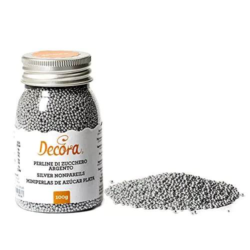 Decora 2081126 PAKETE 100 G SILBER NONPAREI