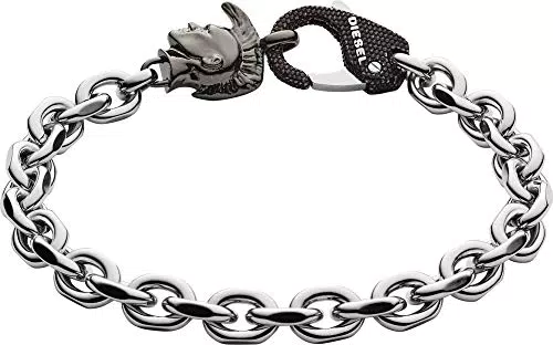 Diesel Armband Für Männer Säule, 18, 5Cm Silber Edelstahlarmband