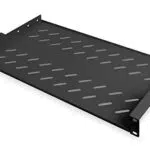 DIGITUS Professional DN-19 TRAY-1-SW - Fachboden zum Festeinbau in 19 Schränke - Traglast 15 kg - ab 450 mm Schranktiefe - 1HE - Farbe schwarz