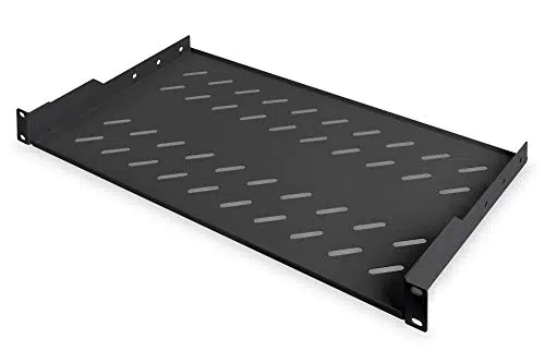 DIGITUS Professional DN-19 TRAY-1-SW - Fachboden zum Festeinbau in 19" Schränke - Traglast 15 kg - ab 450 mm Schranktiefe - 1HE - Farbe schwarz