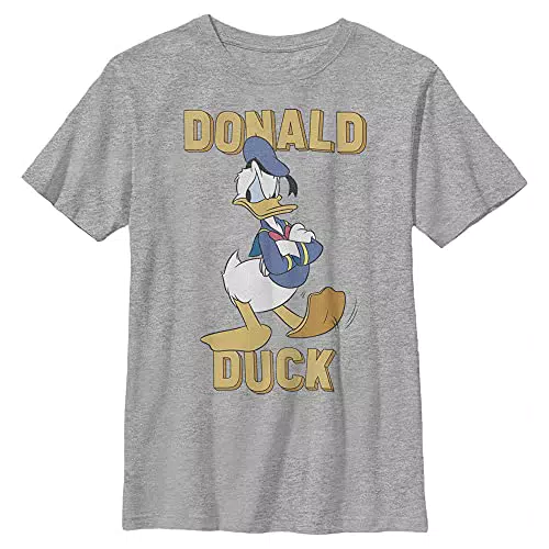 Disney Characters Donald Duck Boy's Crew Tee, Athletic Heather