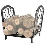 DOEWORKS Kaminholzregal Kaminholzunterstand Metall Feuerholzregal Brennholzregal Holzhalter 44cm x 32cm x 40cm