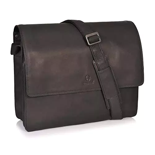 DONBOLSO New York Messenger Bag aus Leder - Hochwertige Laptop Umhängetasche aus Leder - Hochwertige Aktentasche für Damen & Herren - Business Tasche
