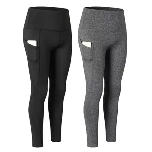 doorslay 2er Pack Leggings Damen, High Waist Sport Yogahose