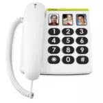 Doro PhoneEasy 331ph Seniorentelefon, Schnurgebundenes Großtastentelefon mit 3 Direktwahl-Fototasten
