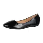 Elara Damen Ballerinas Bequem Lederoptik Lack Flach Chunkyrayan A DY-11 Black-41