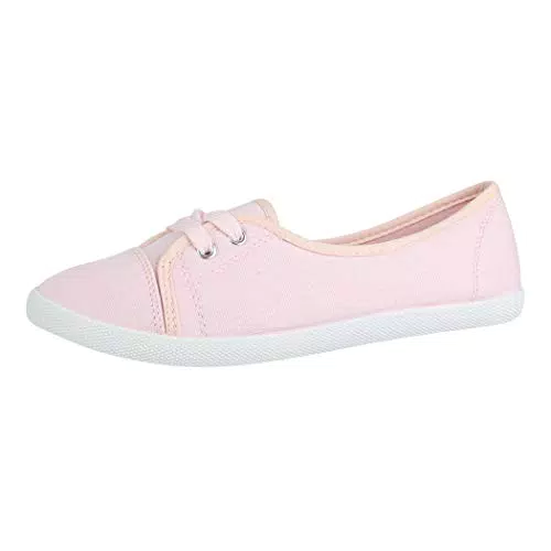 Elara Damen Ballerinas Sneaker Schnürer Chunkyrayan BD1413 Rosa-41