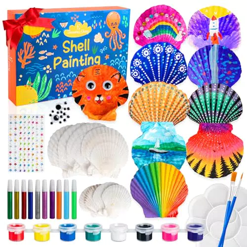 Eleanore's Diary Muscheln Bemalen Kinder Set, Steine Bastelsets Malsets für Kinder