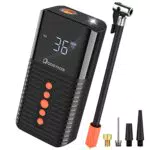 Elektrische Luftpumpe Kabellose 150PSI, Luftkompressor Reifenfüller Tragbarer mit LED- Notlicht Streifen als Taschenlampe und Powerbank - Fahrrad Motorrad Auto