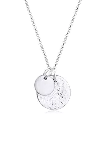 Elli Halskette Damen Plättchen Geo Organic Look in 925 Sterling Silber