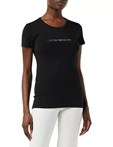 Emporio Armani Damen Iconic Cotton T-Shirt Schwarz