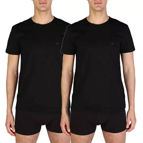 EMPORIO ARMANI Herren 2P O-NECK RUNDHALS T-SHIRT 2 schwarz