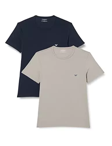 Emporio Armani Underwear Herren 2-Pack T-Shirt Crew Neck Essential Core Logoband Unterhemd