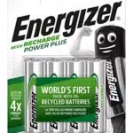 Energizer Batterien AA, wiederaufladbar, 4 Stück, Recharge Power Plus