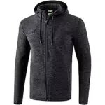 Erima Damen Fleecejacke, Schwarz Melange