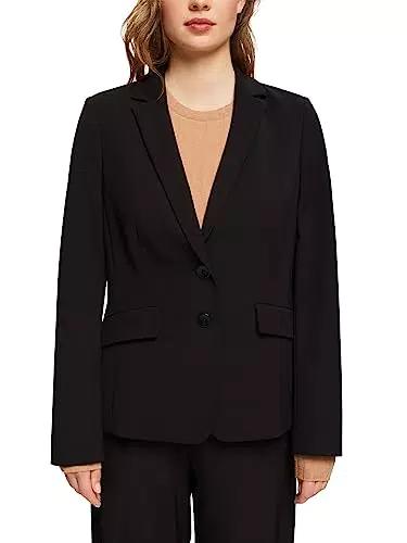 ESPRIT Collection Damen Blazer 991eo1g306, Schwarz, 42