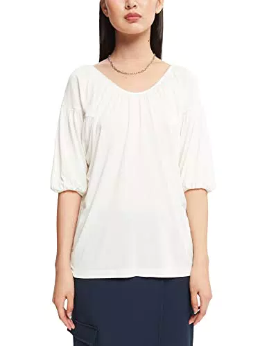 ESPRIT Damen 082EO1K311 T-Shirt, 110/OFF White