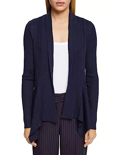ESPRIT Gerippter Cardigan mit Zipfelsaum