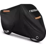 Favoto Motorrad Abdeckplane Outdoor Motorradabdeckung XXL 210T Oxford Stoff Abdeckhaube Indoor Motorradplane Staubdicht mit Wasserdichten Streifen verbessertes Schlossloch Schwarz