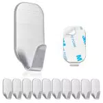 Figarge Selbstklebende Haken, 10PCS Tür Wandhaken, Edelstahl Stick On Hooks Sticky Hooks für Küche