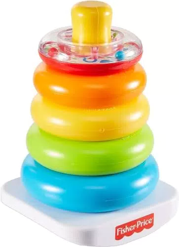 Fisher-Price GKD51 - Farbring Pyramide, klassisches Stapelspielzeug mit Ringen für Babys und Kleinkinder