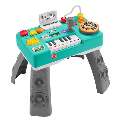 FISHER-PRICE Lernspaß DJ Spieltisch - musikalisches Lernspielzeug mit 3 Klavierspielmodi