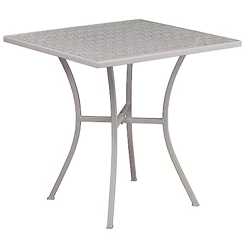 Flash Furniture Oia handelsüblicher Qualität, Outdoor Stahl quadratisch Terrassentisch