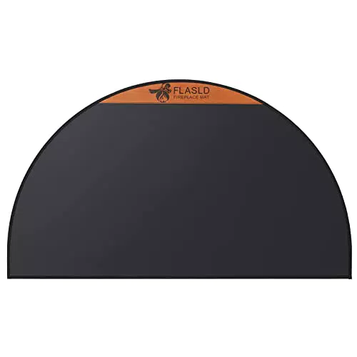 FLASLD Feuerfeste Kaminmatte, 81 x 152 cm, halbrund