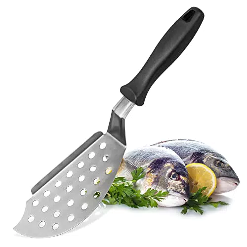 FMprofessional Fischwender CHEF, hochwertiger Fischheber mit seitlicher Kante