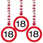 Folat 8714572051170 Set Rotorspirale Verkehrsschild 18 Geburtstag