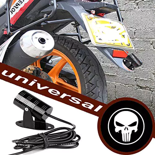 FOLGEMIR Motorrad Logo Projektor, DC 12V LED Licht, 3D Ghost Shadow Willkommen Lampe