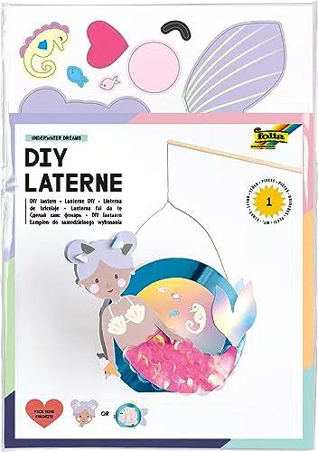 folia 94201 - Laternen Bastelset UNDERWATER DREAMS, ca. 10 x 23 x 33 cm - Bastelmaterial für eine Laterne