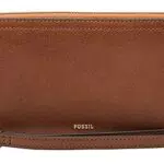 Fossil Brieftasche für Frauen Logan, PU, PVC Zip Clutch braun 19