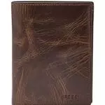 Fossil Geldbörse für Herren Derrick, 100% Leder Bifold Dunkelbraun 10 cm L x 2.5 cm B x 13 cm H ML3686201
