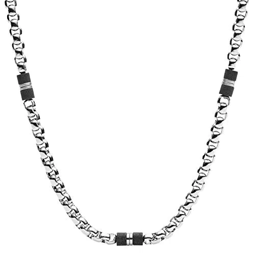 Fossil Halskette Für Männer Kleid, Länge: 450mm + 50mm Silber Edelstahl Halskette