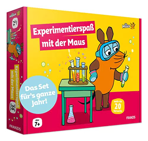 FRANZIS 67199 - Experimentierspaß mit der Maus - Experimentierkasten mit 23 spannenden wissenschaftlichen Versuchen für Kinder ab 7 Jahren