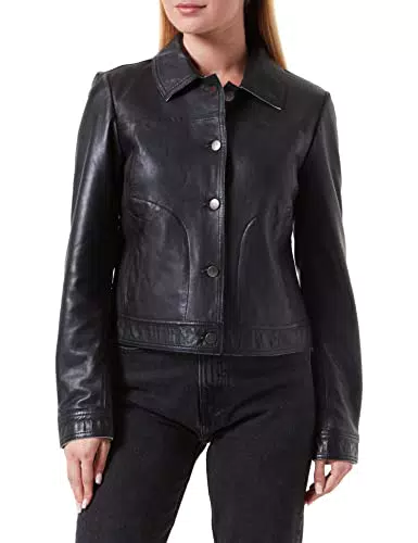 Freaky Nation Damen Quinn-FN Lederjacke, Black, X