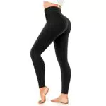 FuelMeFoot Leggings Damen High Waist Blickdicht Leggins mit Bauchkontrolle Slim Fit Angenehm Weiche Elastische Sportleggings A1-Schwarz S/