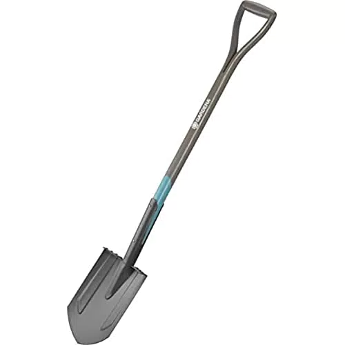 Gardena 17001 Spitz-Spaten, Schwarz, Anthrazit, Türkis