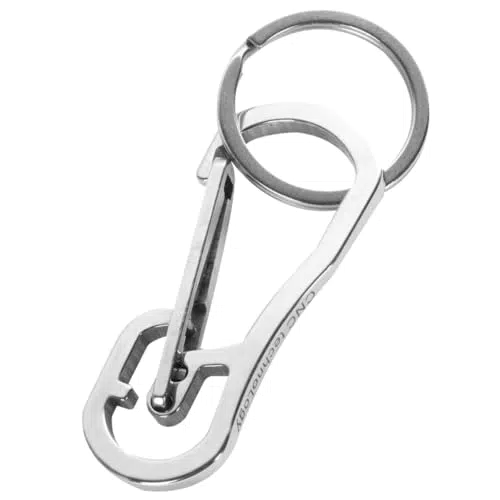 Garneck Karabiner Schlüsselbund D Form Edelstahl Schlüsselanhänger Metall Schlüsselring Schlüsselhalter Schnellverschlusshaken für Männer Frauen Silber