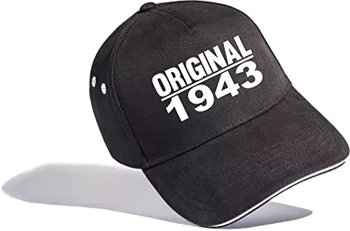 Geburtstagsgeschenk für Opa: Original 1943 - Cap zum 80. Geburtstag - Jahrgang 1943 - Kappe Geburtstag Opi Hut Baseball Cap Herren