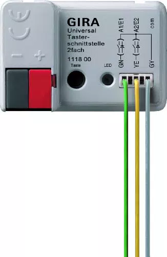 Gira 111800 Uni Tasterschnittst. 2-Fach KNX Einpunktbedienung