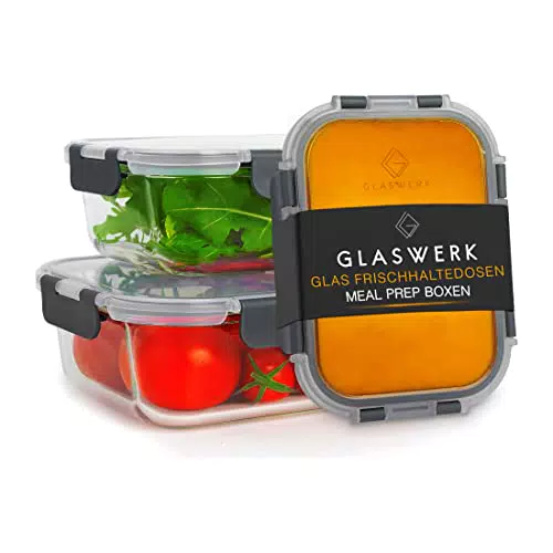 GLASWERK Meal Prep Boxen 3 Stück, Glasbehälter mit Deckel